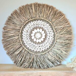 Raffia bulat wanddecoratie