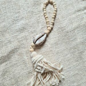 Macrame tijgerschelp hanger
